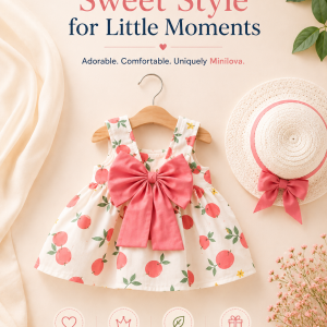 Cute Baby Girl Dress with Bow | Stylish Party & Occasion Wear